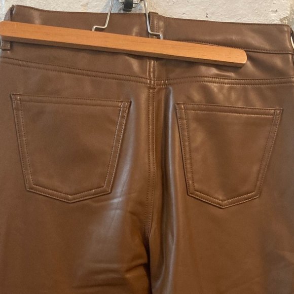 NWOT~7 for Mankind Vegan Leather Slim Pant In Brown~Size SMALL - Picture 6 of 6